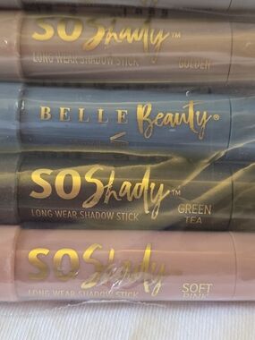 Belle Beauty SOShady Long Wear Shadow Sticks - Golden, Green Tea, Soft Pink